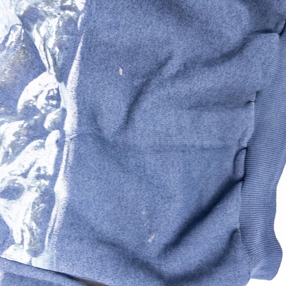 Vintage Art Unlimited Winter Cabin All Over Print Mock Neck Sweatshirt XL - Picture 7 of 13